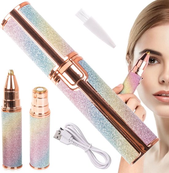 Wenkbrauw Trimmer - Ladyshave - Epilator - Led Lamp - Glitter - Makkelijk te gebruiken - USB