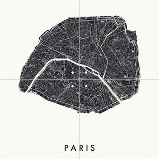 IXXI Paris City Map white - Wanddecoratie - Abstract - 40 x 40 cm