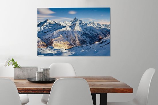 Peintures sur toile - Alpes suisses en hiver - 90x60 cm - Décoration murale