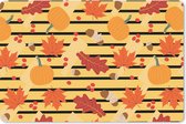 Muismat - Mousepad - Pompoen - Bes - Bladeren - Herfst - Patroon - 27x18 cm - Muismatten