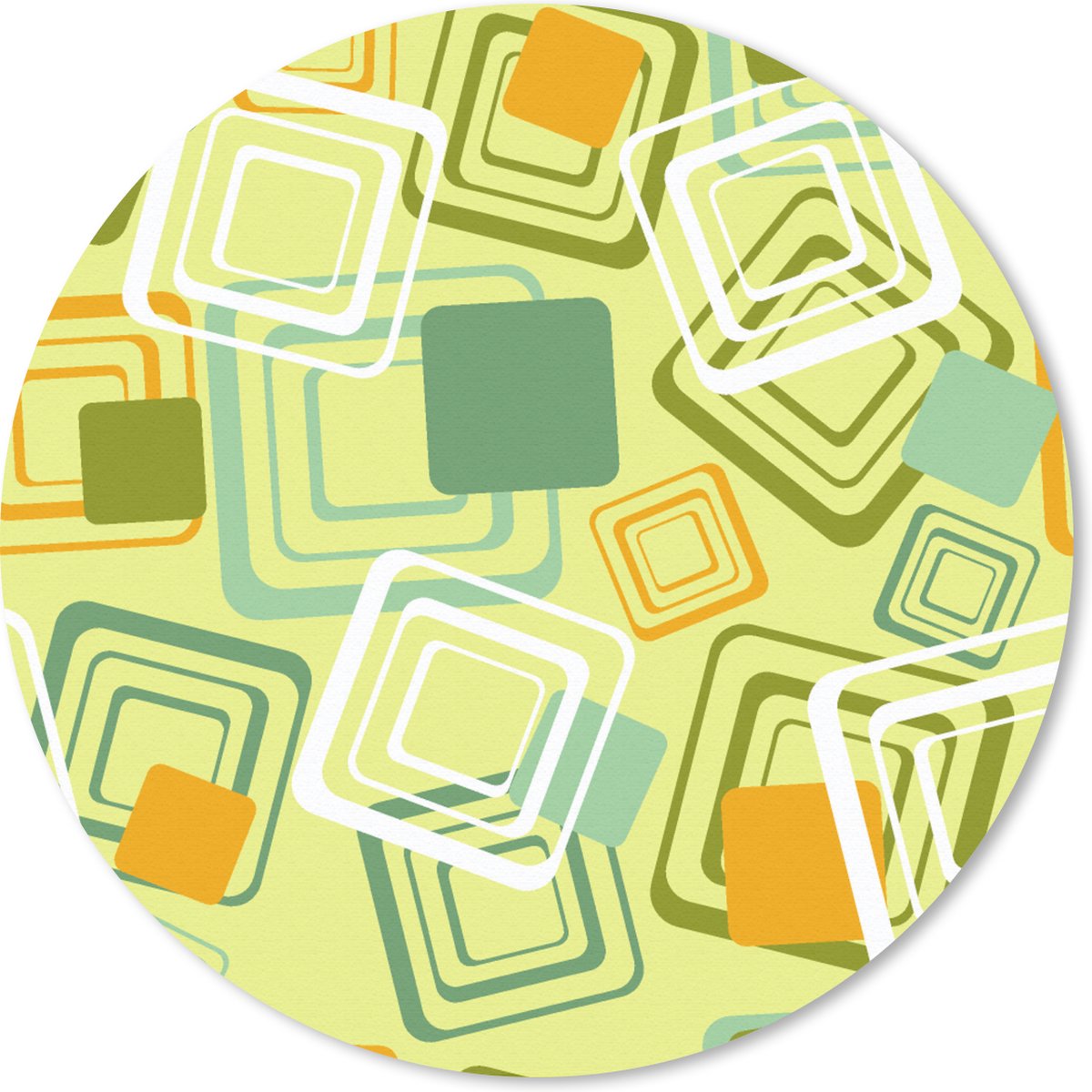 Muismat rond 40x40 cm - Mousepad Jaren 70 - Patronen - Abstract - Ronde muismatten