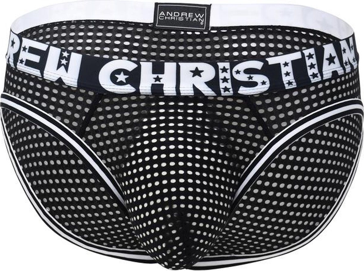 Andrew Christian ALMOST NAKED® Mesh Brief Black - MAAT XL - Heren Ondergoeds (erotisch) - Slip voor Mans (erotisch) - Mannen Mannen Slip