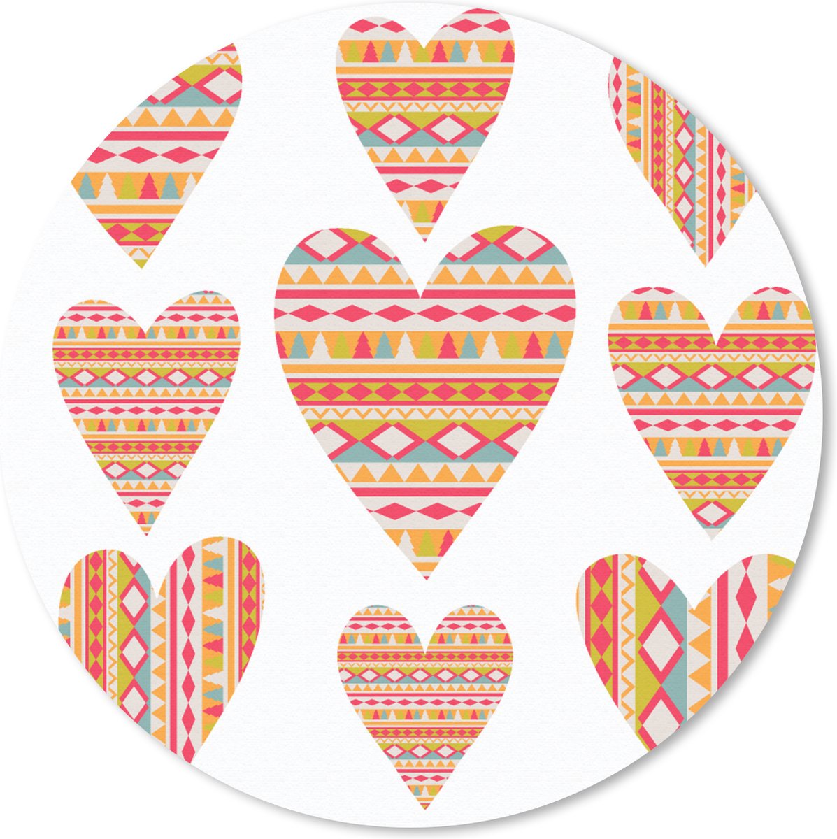 Muismat rond 50x50 cm - Mousepad Hart - Zuid-Amerika - Patronen - Ronde muismatten