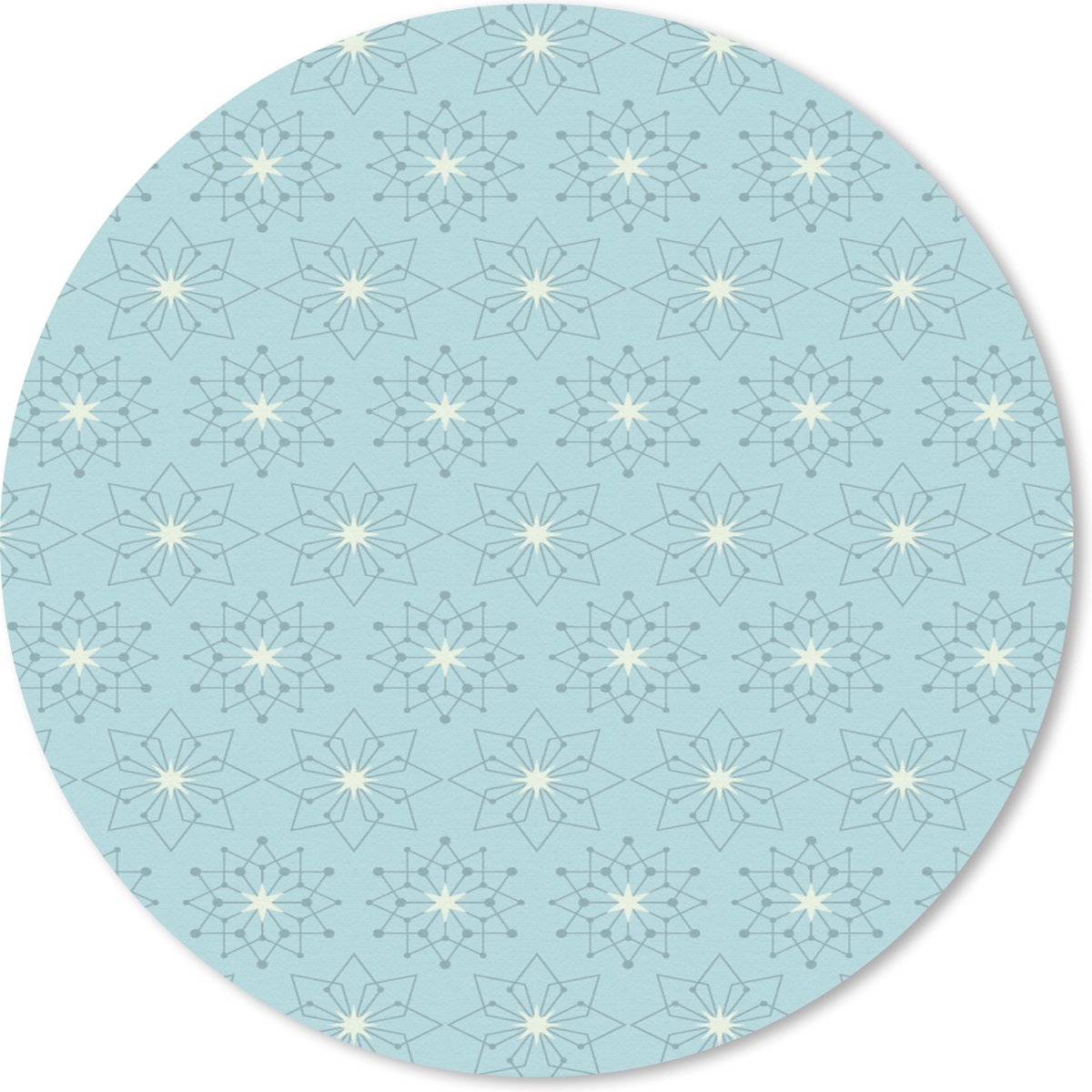 Muismat rond 20x20 cm - Mousepad Sneeuwvlokken - Winter - Design - Sterren - Ronde muismatten - Kerst - Cadeau - Kerstcadeau voor mannen en voor vrouwen