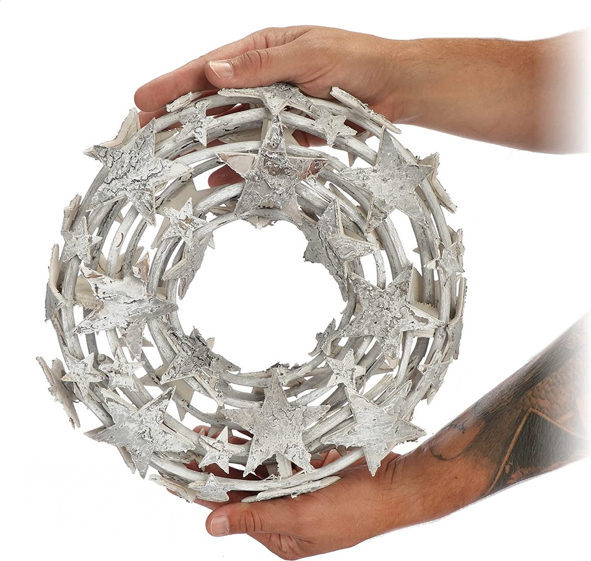 COURONNE BOIS BRANCHE ÉTOILE 30 CM