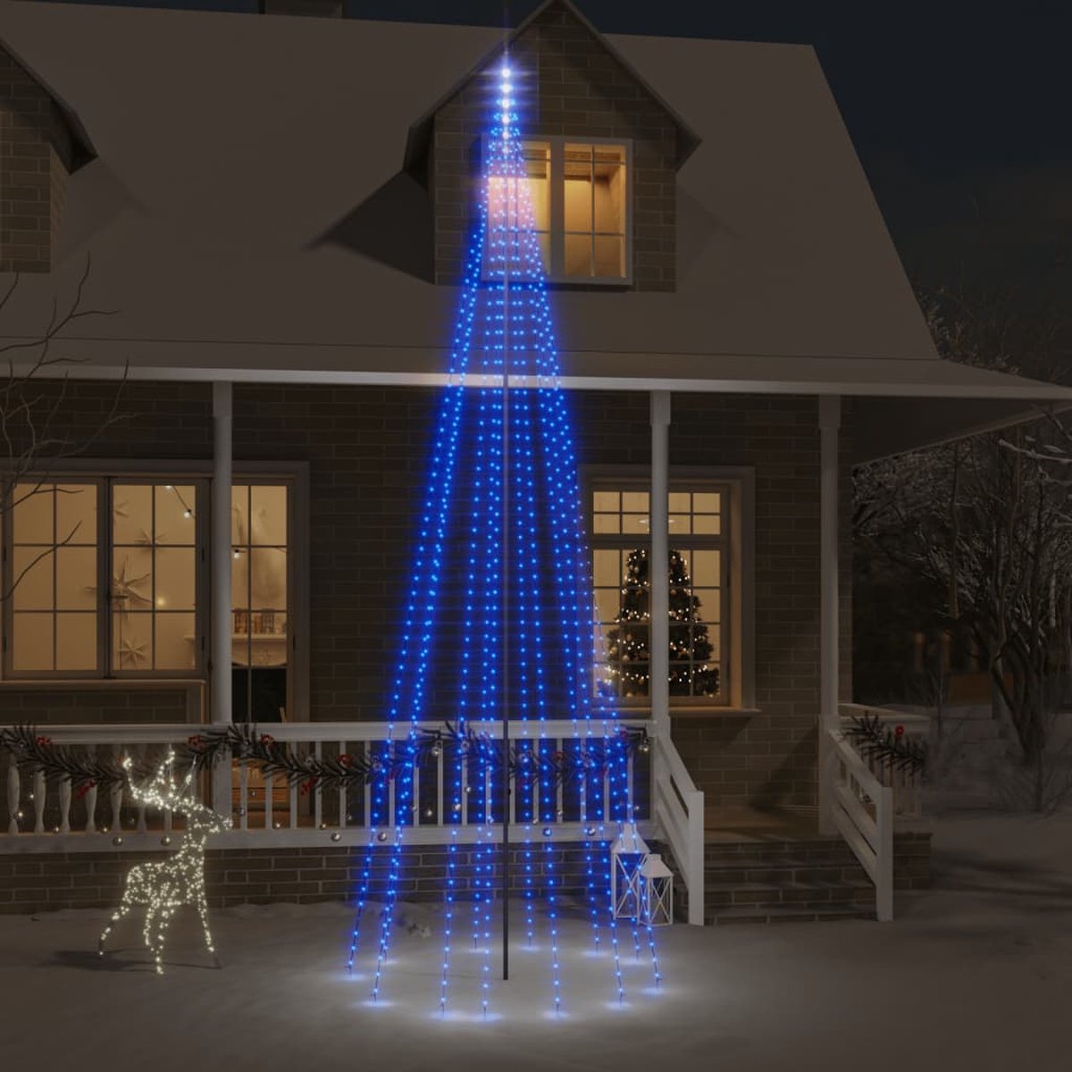 Prolenta Premium - Vlaggenmast kerstboom 732 LED's blauw 500 cm