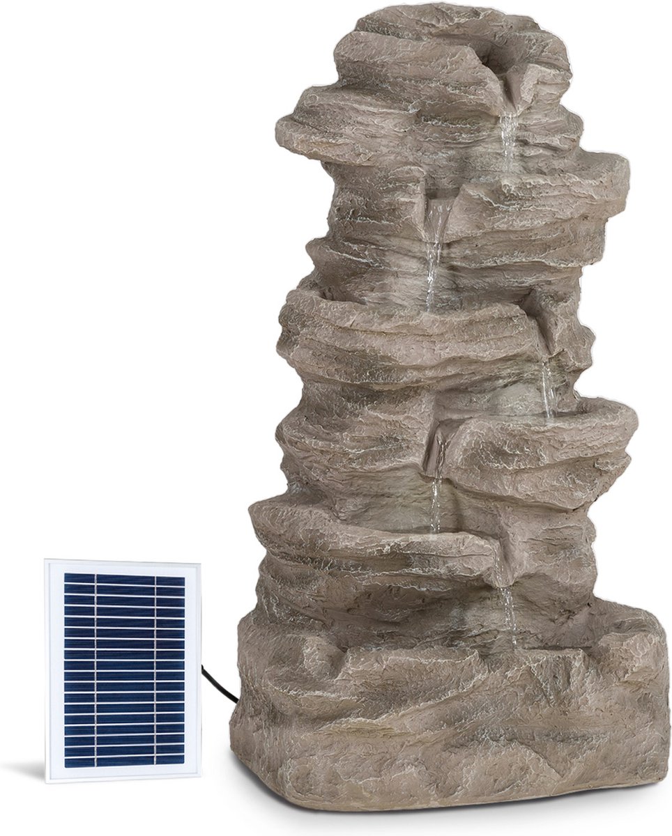 Blumfeldt Stonehenge XL zonne-energie fontein led-verlichting polyresin lithium-ion accu