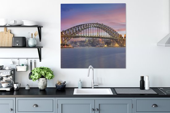 Sydney Skyline et Sydney Harbour Bridge en Australie toile 2cm 90x90 cm - Tirage photo sur toile (Décoration murale salon / chambre)