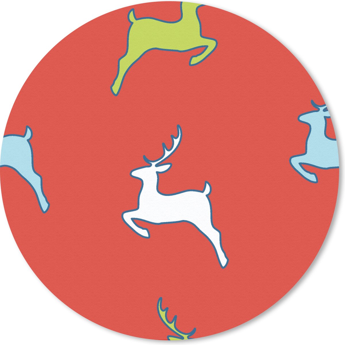 Muismat rond 30x30 cm - Mousepad Patroon - Hert - Rood - Ronde muismatten