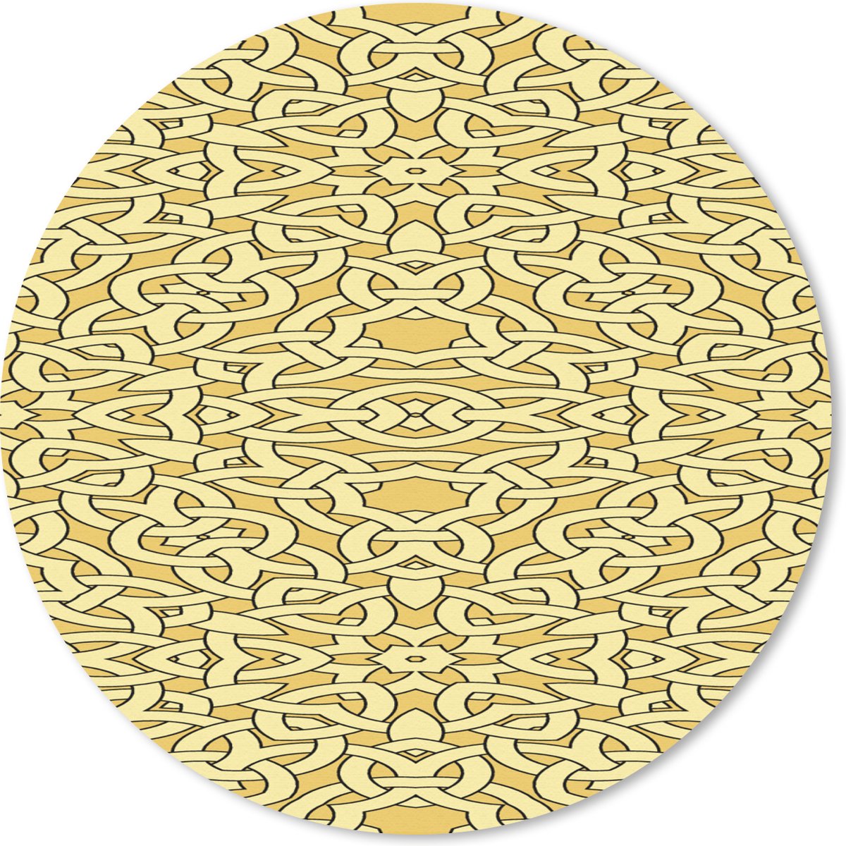 Muismat rond 30x30 cm - Mousepad Antiek - Goud - Gothic - Patroon - Ronde muismatten