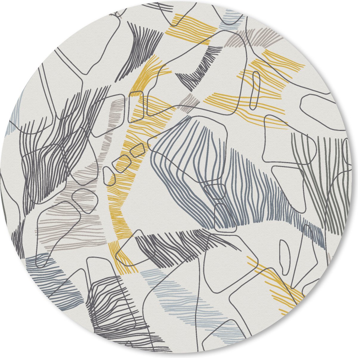 Muismat rond 20x20 cm - Mousepad Line Art - Jungle - Patronen - Goud - Ronde muismatten