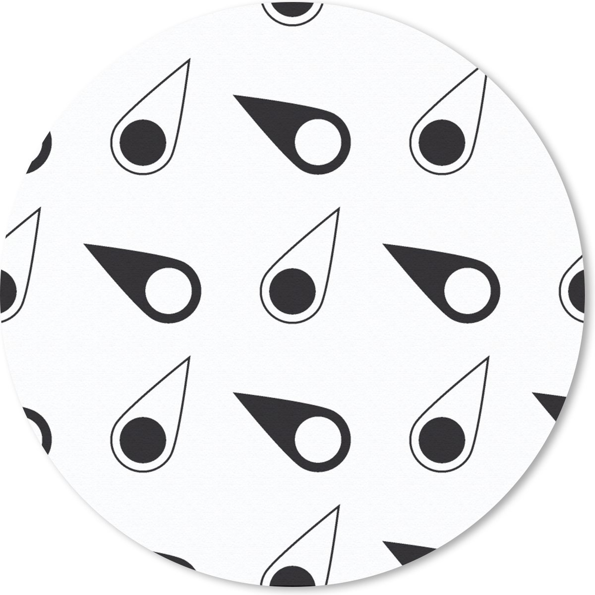 Muismat rond 30x30 cm - Mousepad Kompas - Patronen - Reizen - Ronde muismatten