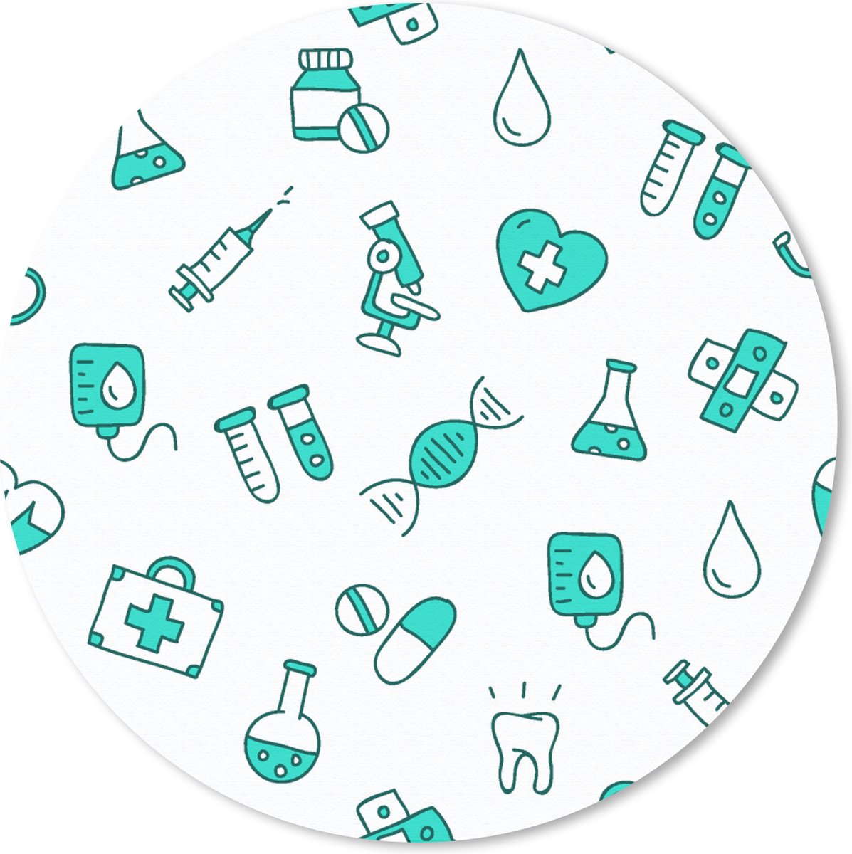 Muismat rond 30x30 cm - Mousepad Zorg - Medicijnen - Design - Ronde muismatten