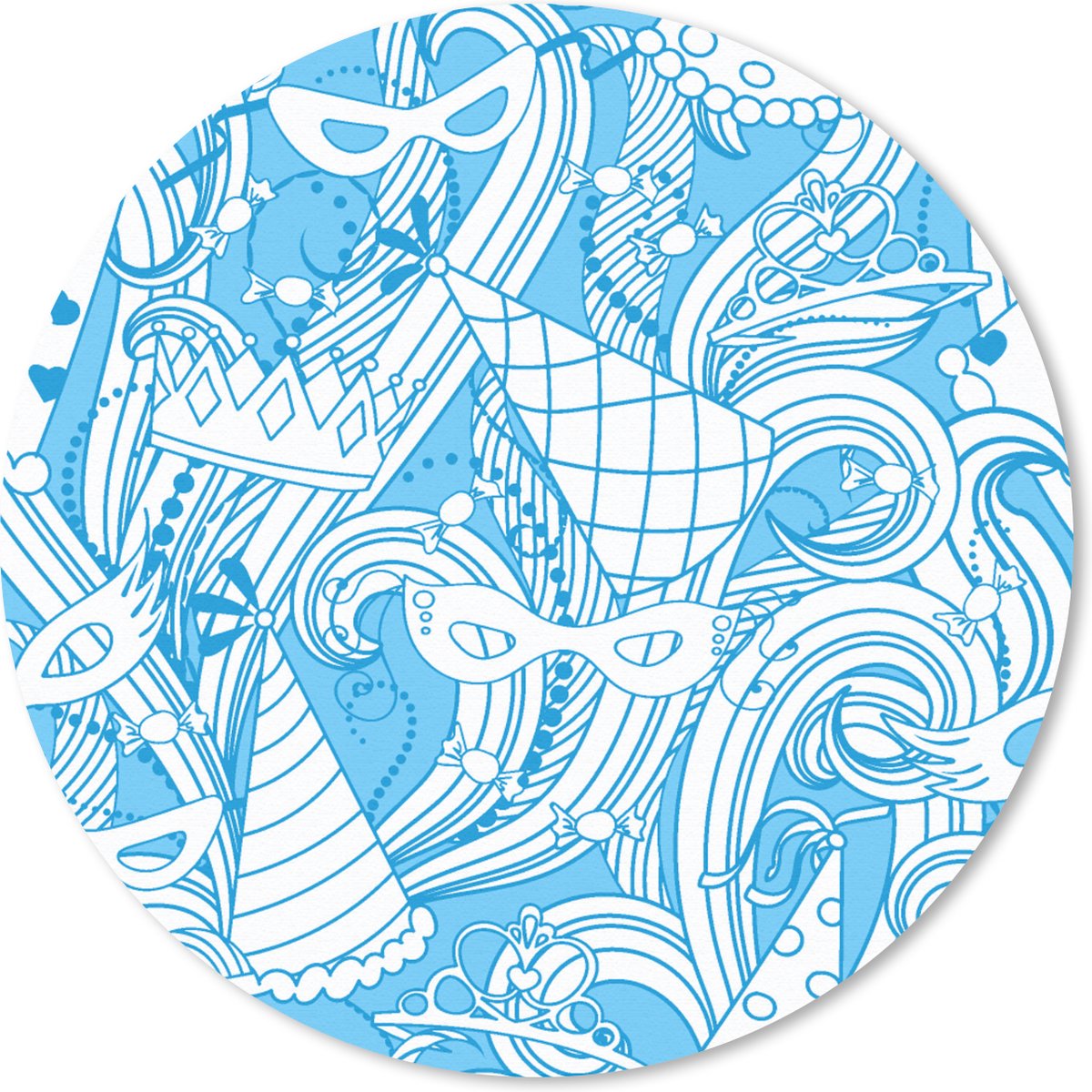 Muismat rond 40x40 cm - Mousepad Patronen - Carnaval - Masker - Ronde muismatten
