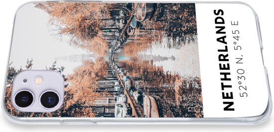 Coque iPhone 11 - Pays- Nederland - Amsterdam - Canal - Automne - Coque de téléphone en Siliconen