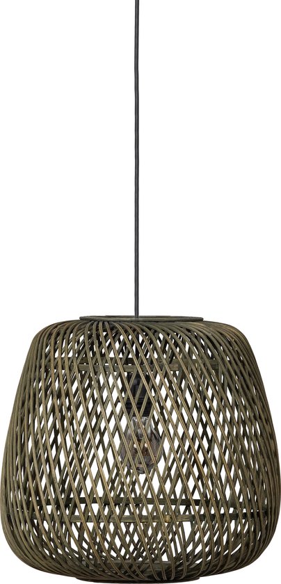 Foto: Woood exclusive moza hanglamp bamboe groen 36x36x36