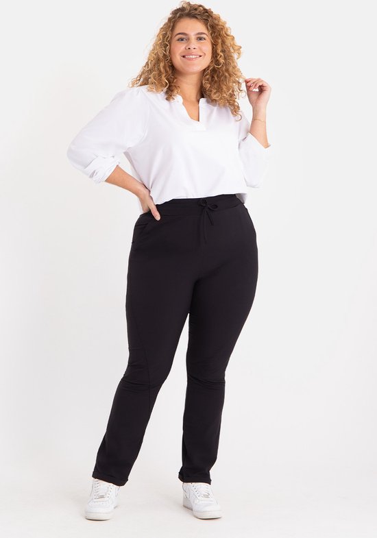 Zwarte Broek/Pantalon van Je m'appelle - Dames - Plus Size - Travelstof -  Maat 48 - 5... | bol.com