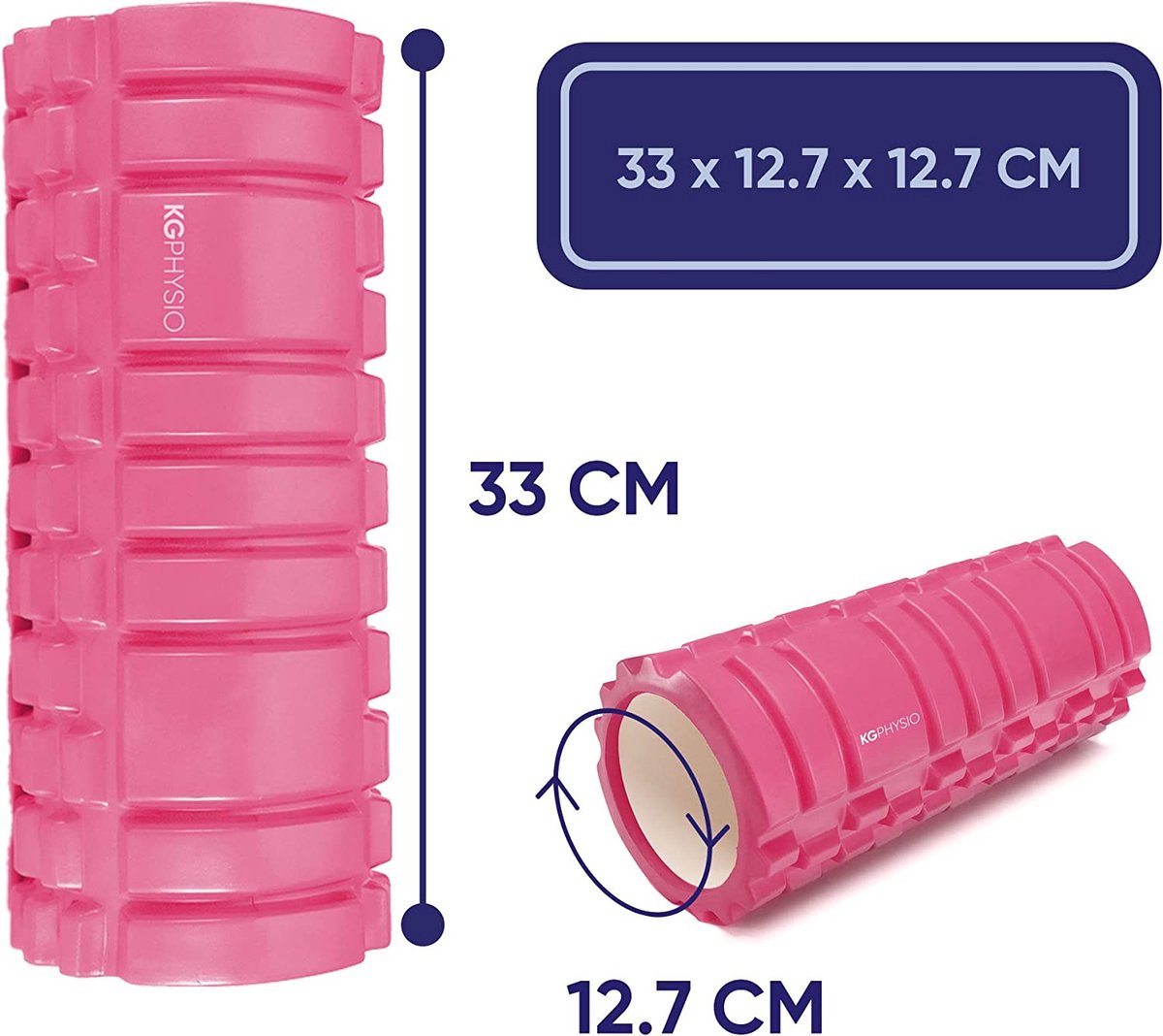 KG Physio Foam Roller - Rouleau De Massage Musculaire Pour Les Jambes, Le Dos Et Les Bras - Rouleau De Massage Musculaire Ultraléger Essentiel Pour