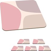 Onderzetters voor glazen - Design - Pastel - Minimalisme - 10x10 cm - Glasonderzetters - 6 stuks