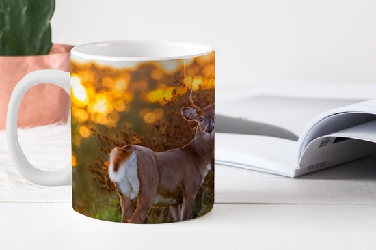 Mug - Mug à Café - Cerf - Plantes - Coucher de Soleil - Animaux Sauvages - Nature - Mugs - 350 ML - Tasse - Mugs à Café - Mug à Thé