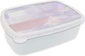 Broodtrommel Wit - Lunchbox - Brooddoos - Pastel - Verf - Design - 18x12x6 cm - Volwassenen