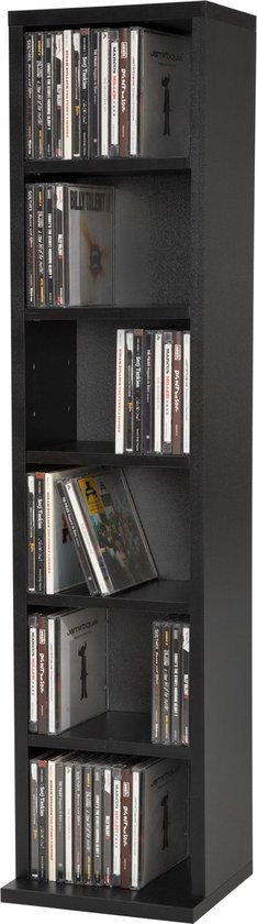 Porte-CD Porte-DVD modèle debout noir 90x21x16 cm 401701