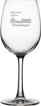 Gegraveerde witte wijnglas 36cl Vlaardingen