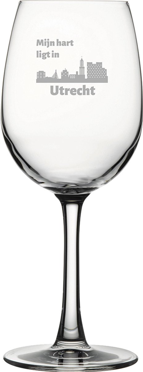 Gegraveerde witte wijnglas 36cl Utrecht