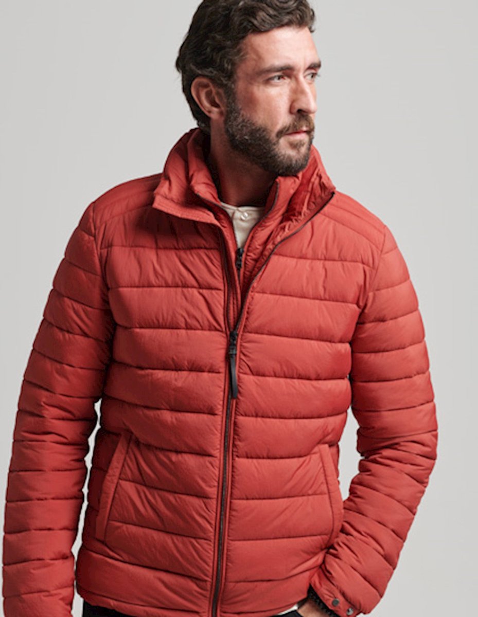 Superdry Lichtgewicht korte pufferjas Heren Gewatteerde jassen Bruin