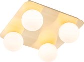 QAZQA cederic - Moderne Plafondlamp - 4 lichts - L 26 cm - Goud/messing - Buitenverlichting