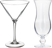 Ensemble de verres à Verres à cocktail - verres hawaii/martini bleus - 8x pièces