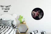 WallCircle - Behangcirkel bloemen - Roze - Pastel - Vintage - Muurstickers slaapkamer - Wandsticker - Ronde wanddecoratie - Cirkel behang - Sticker muur - 30x30 cm - Rond behang - Behangsticker - Muursticker rond