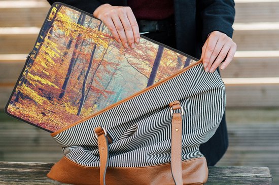 Housse ordinateur 17 pouces - Forêt - Automne - Feuilles - Housse ordinateur - Dimensions intérieures 42,5x30 cm - Dos noir
