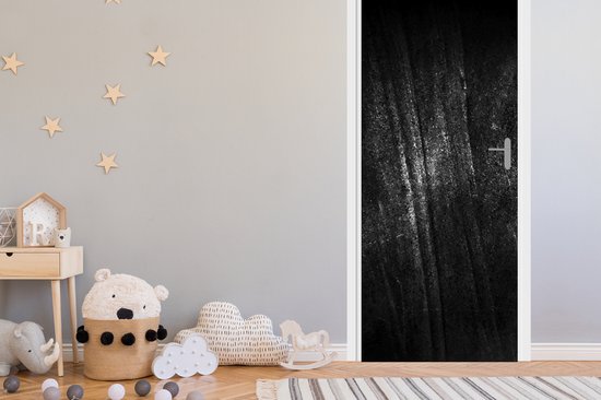 Deursticker Metaal print - Zwart - Glitter - 90x215 cm - Deurposter