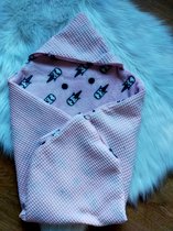 Baby deken | Wikkel deken | Rosé | Luxe Fleece | Warme deken | Waffelstof | zo lief89 | Handgemaakt | panter |