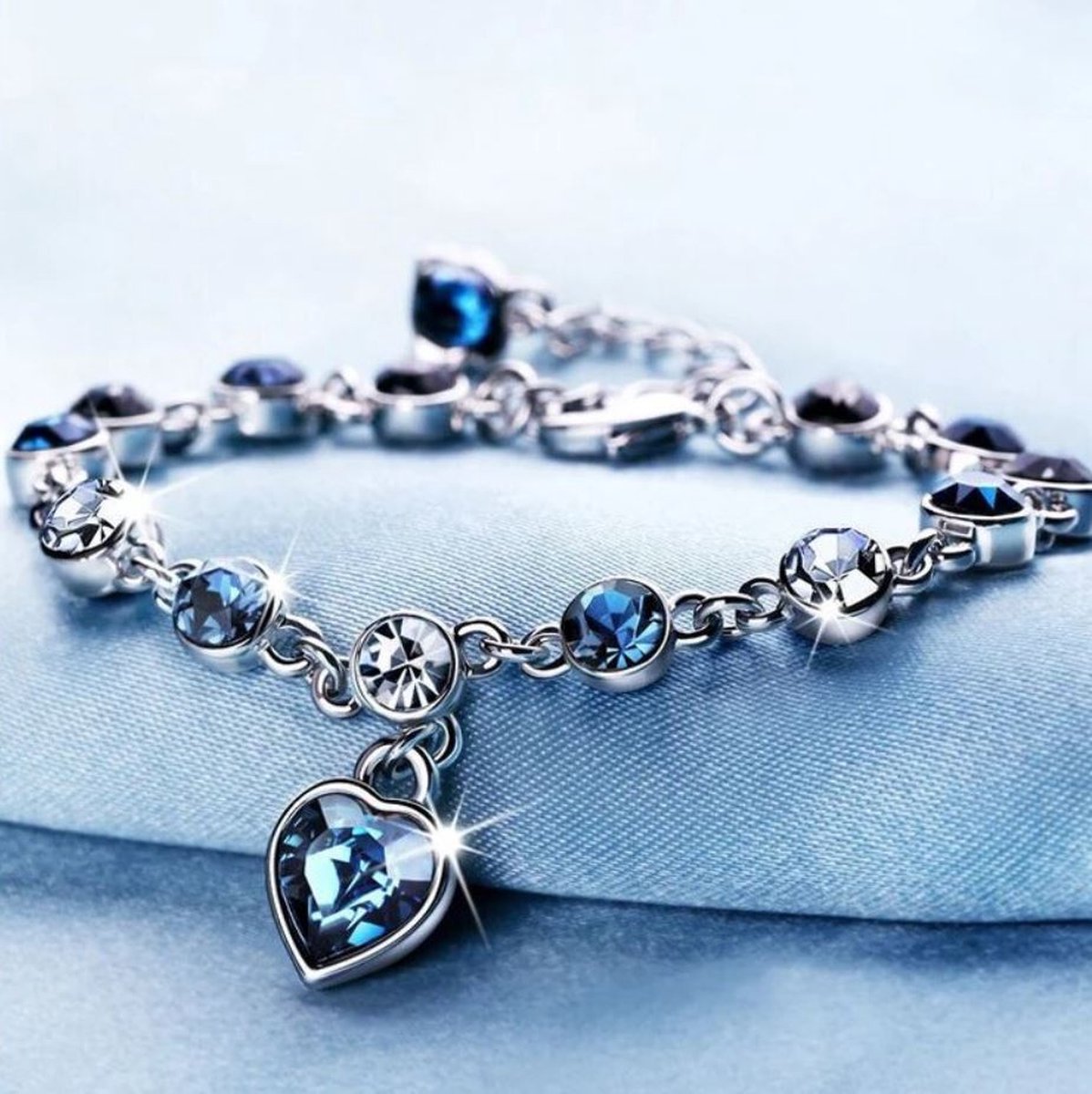 Armband Ocean Heart Crystal blauw
