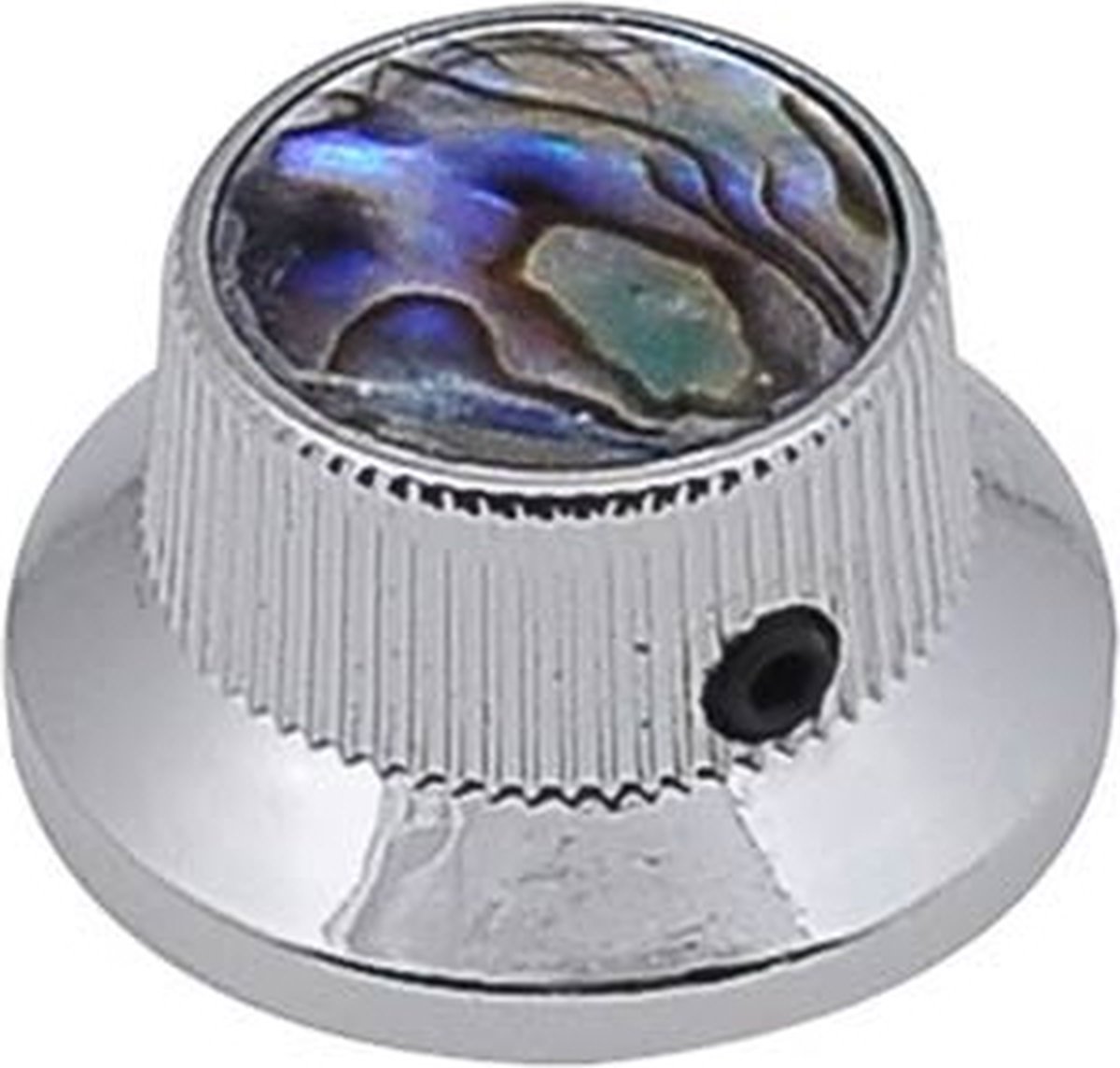 bell knob with abalone inlay, chrome