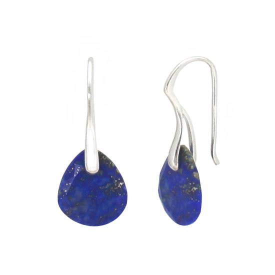 ARLIZI 2120 Boucles d'oreilles d'oreilles boucles d'oreilles lapis lazuli bleu - argent massif - 3,5 cm