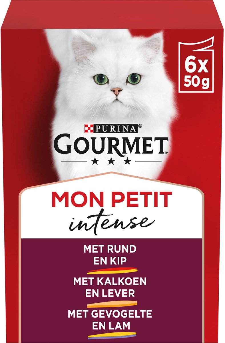 GOURMET Mon Petit - Duo Meat - Nourriture pour chat - Chat adulte - 24 x 50  g | bol.com