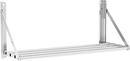 Royal Catering RC-TFWH10045 wandbord inklapbaar stangontwerp 40 kg wandplank 100 x 45 cm