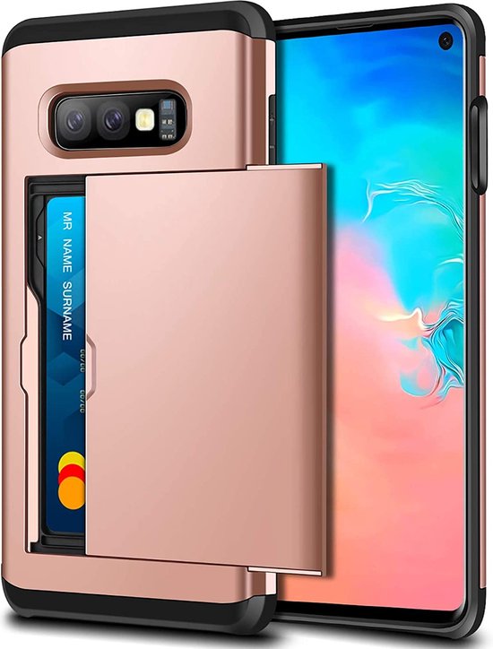 Coque arrière adaptée pour Samsung Galaxy S10e - Rose - PC dur - Porte-cartes