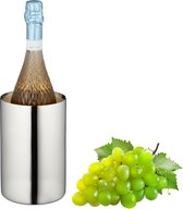 Relaxdays wijnkoeler rvs - dubbelwandig - champagnekoeler - flessenkoeler witte wijn