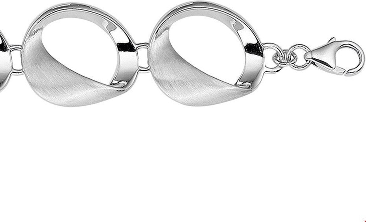 The Jewelry Collection Armband Poli/mat 17,5 mm 20 cm - Zilver