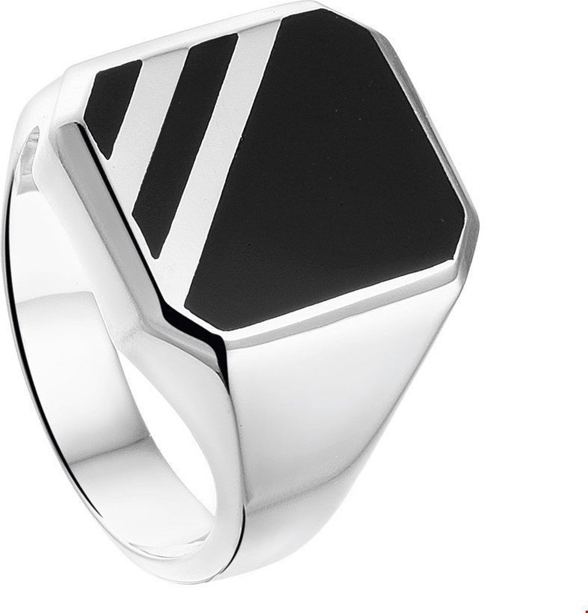 Zilveren Zegelring onyx 1013984 18.00 mm (57)