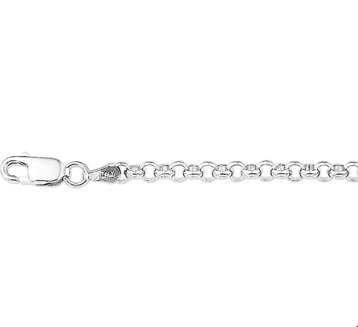 Zilver Gerhodineerde Collier jasseron 3 1307507 80 cm
