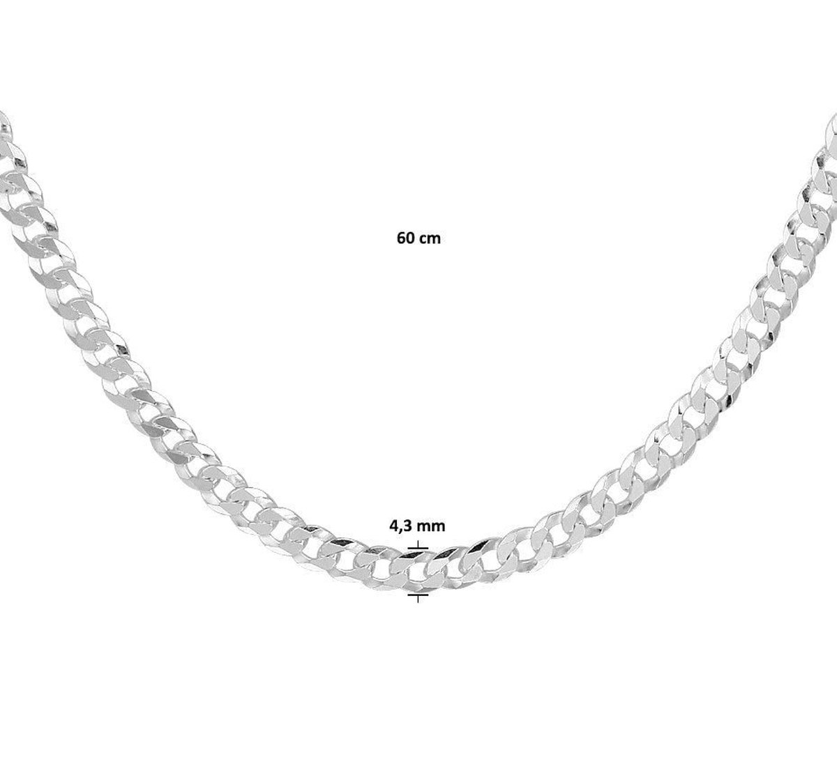 Zilveren Collier gourmet 4 1021681 60 cm