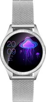 Belesy® KYRA – Smartwatch Dames – Horloge – 1.04" Kleurenscherm – Stappenteller – Hartslagmeter – Bloeddrukmeter – Slaapmonitor – Vrouwelijke Cyclus – Sporten – Bluetooth – Wijzerplaat Personaliseren – Zilver - Moederdag