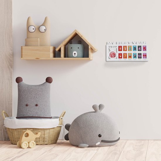 Cadre photo pour Bébé Simple Lifestyle ® - Cadre photo pour Kinder - 12 mois - My First année - My First année - Baby shower - Ma première année - Cadeau de maternité - Cadeau cadeau - Genre neutre