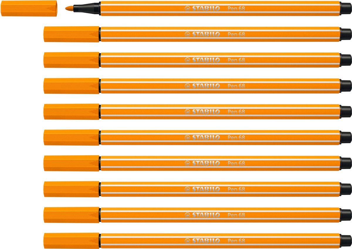 STABILO Pen 68 - Premium Viltstift - Oranje - Doos 10 stuks