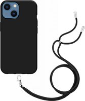 Just in Case Soft TPU Hoesje met Koord voor iPhone 13 mini - zwart